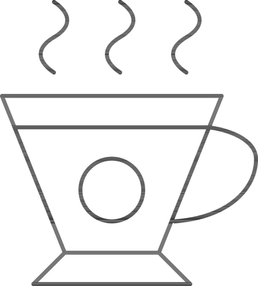 caliente té o café taza icono en negro Delgado línea Arte. vector