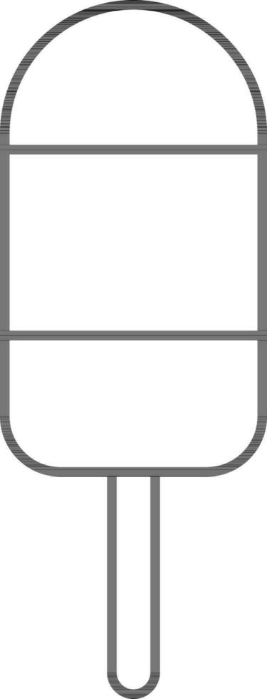 Ice Cream Stick Flat Icon In Black Outline. vector