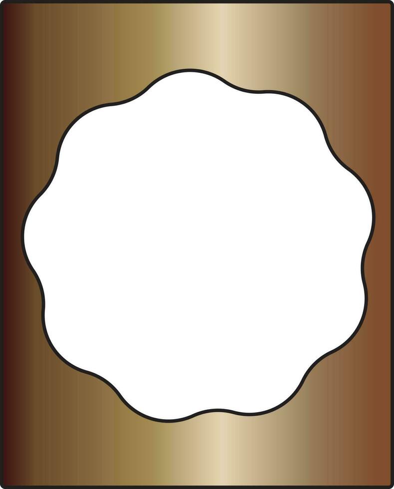 bronce rectangular marco con circulo espacio icono. vector