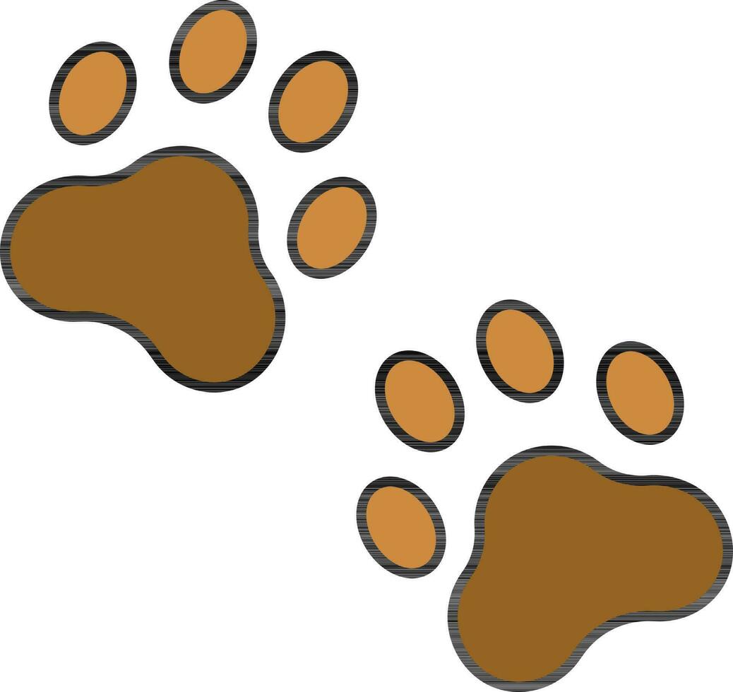 gato huella icono en marrón color. vector