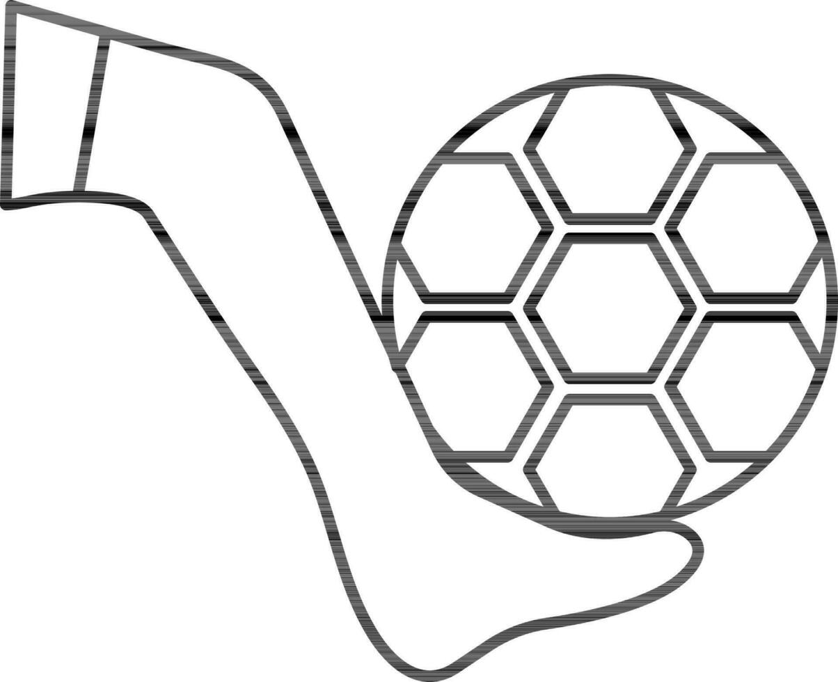 ilustración de patada fútbol americano icono en Delgado línea Arte. vector