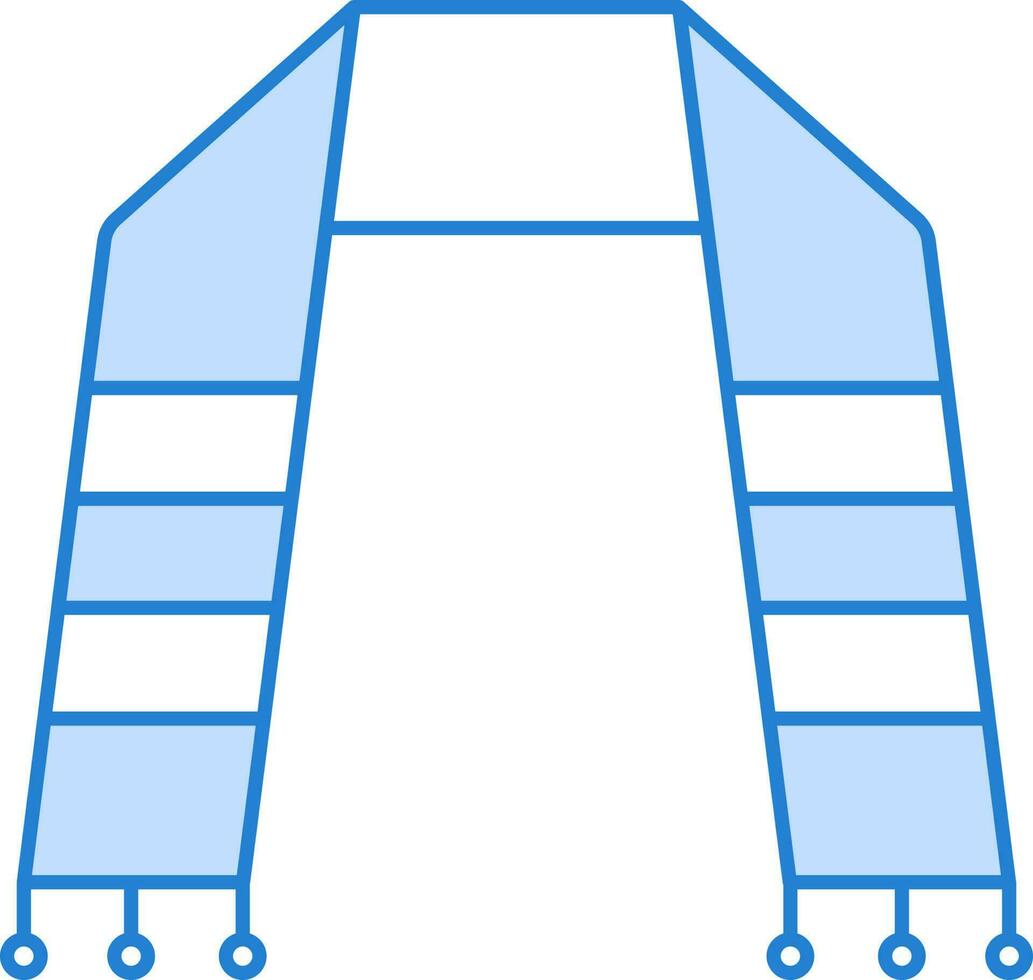 Isolated Scarf Icon In Blue And White Color. vector