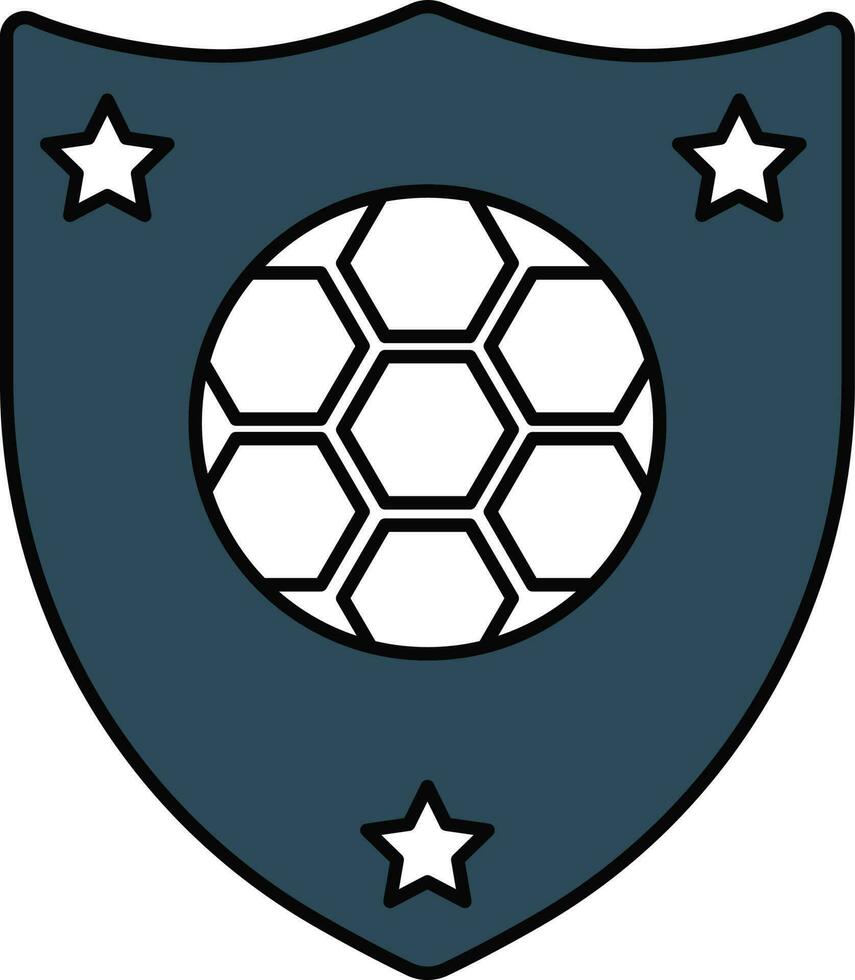 fútbol americano Insignia proteger icono en blanco y azul color. vector