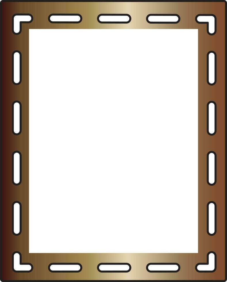 Bronze Rectangle Frame With Space Icon In Flat Style. vector
