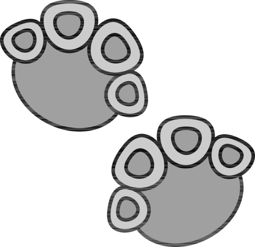 Elephant Footprint Icon In Gray Color. vector