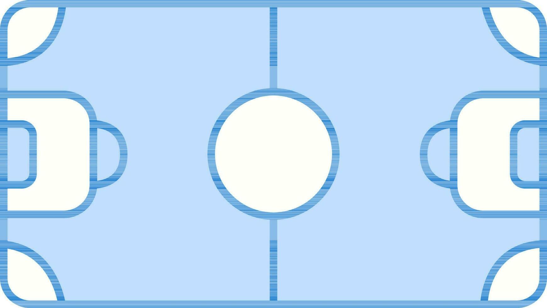 Football Court Icon In Blue And White Color. vector