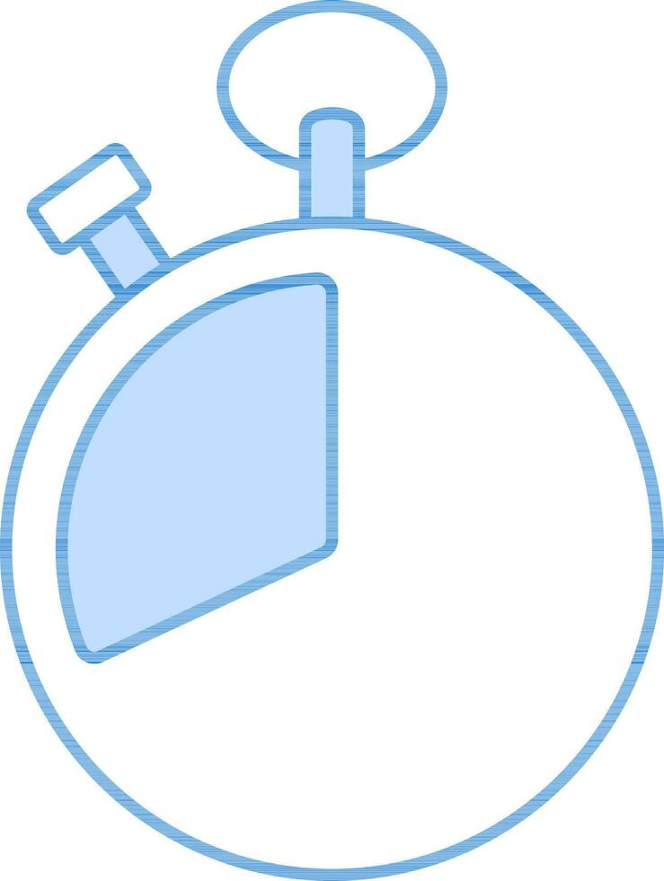 Isolated Stopwatch Icon In Blue And White Color. vector