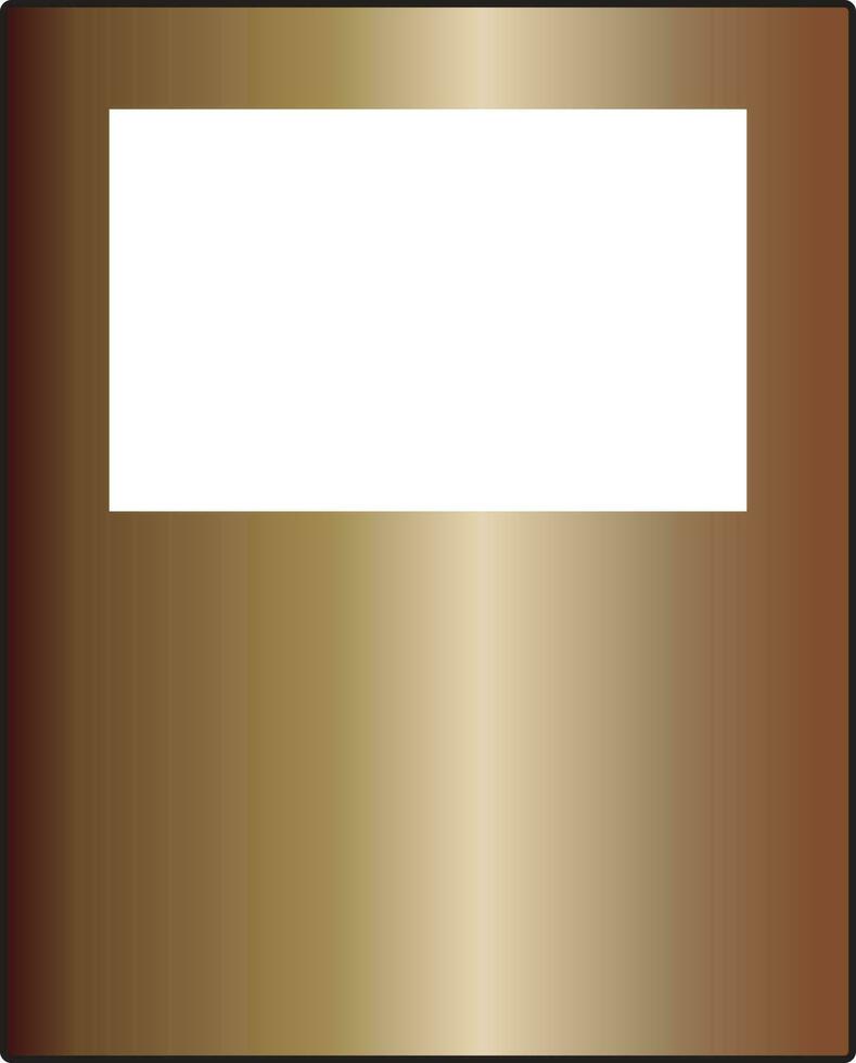 bronce rectángulo marco con espacio plano icono. vector