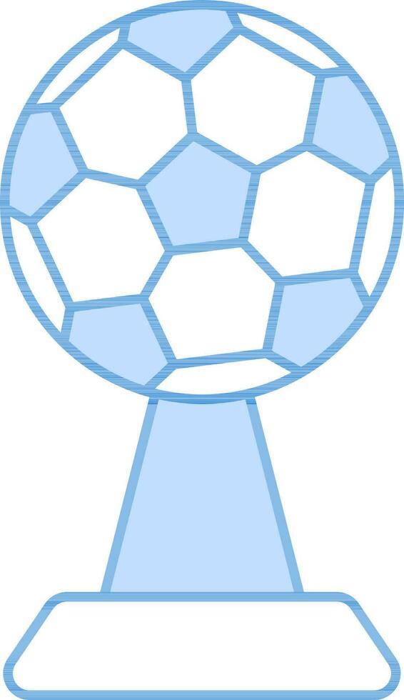 fútbol americano trofeo icono en azul y blanco color. vector