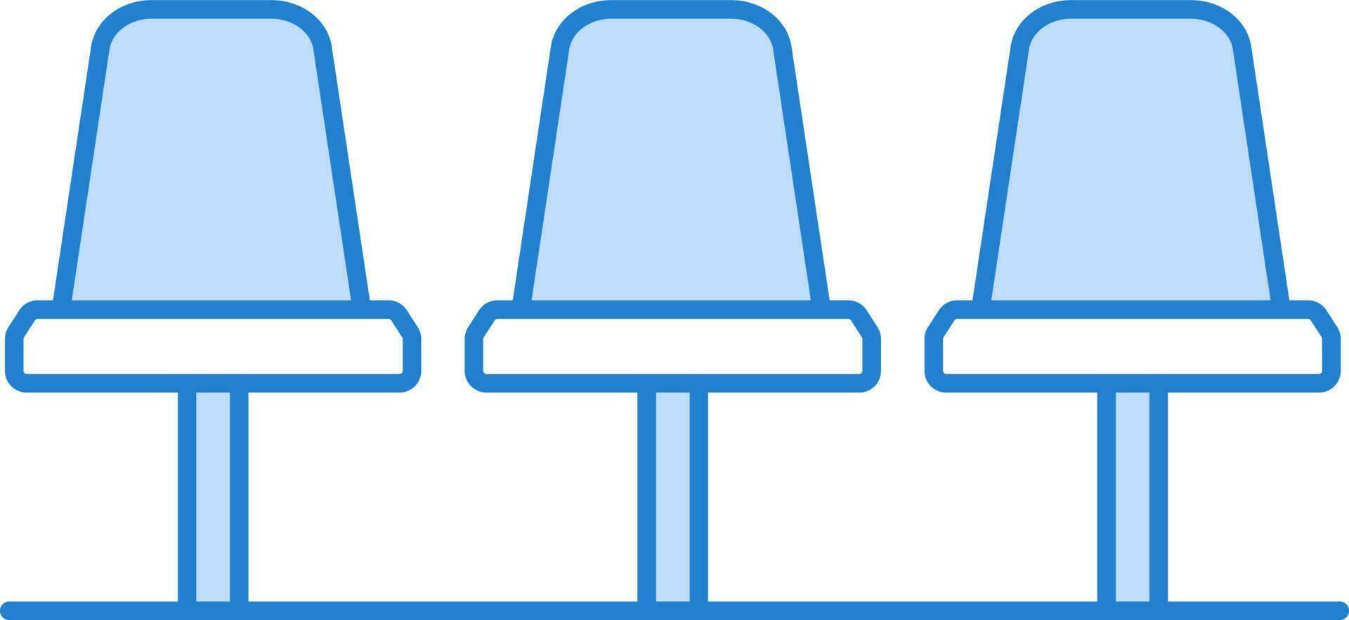 Public Seat Icon In Blue And White Color. vector