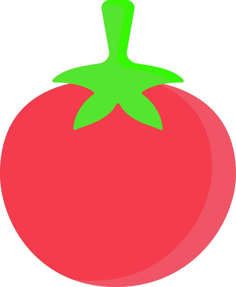 Tomato Icon In Red And Green Color. vector