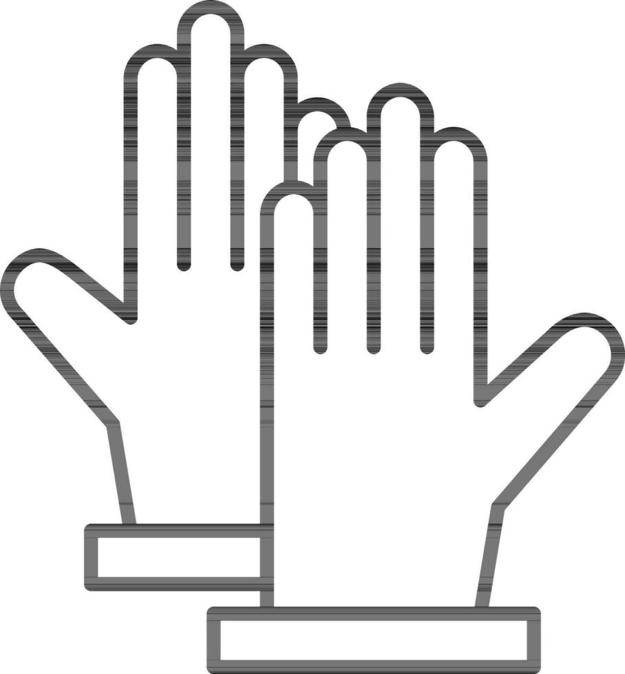 High Five Icon In Black Line Art. vector