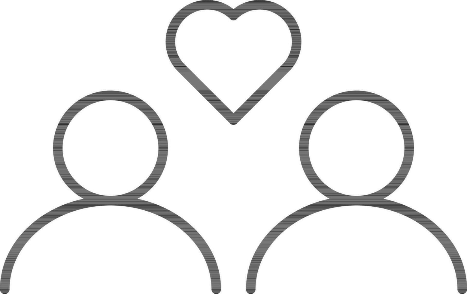 Love Couple Icon In Line Art. vector