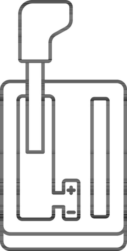 Illustration Of Auto Gear Stick Icon In Line Art. vector