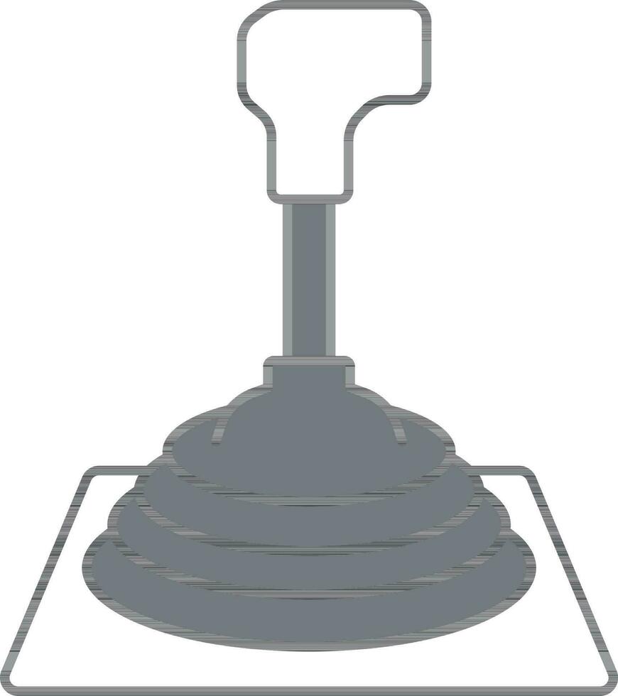 Isolated Manual Gear Stick Icon In Gray And White Color. vector