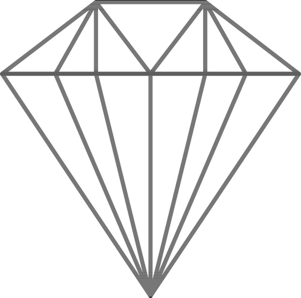 Diamond Icon In Black Line Art. vector