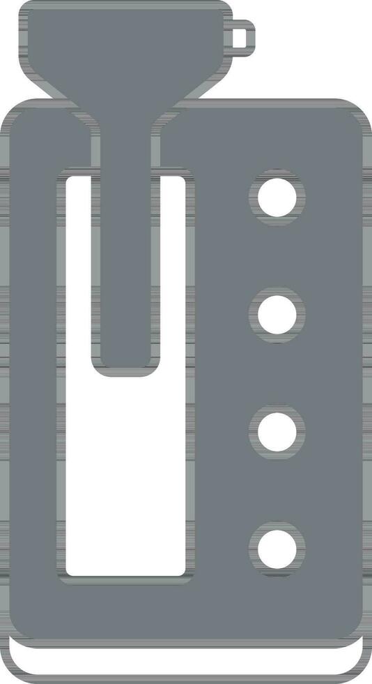 Isolated Automatic Gear Lever Icon In Gray And White Color. vector