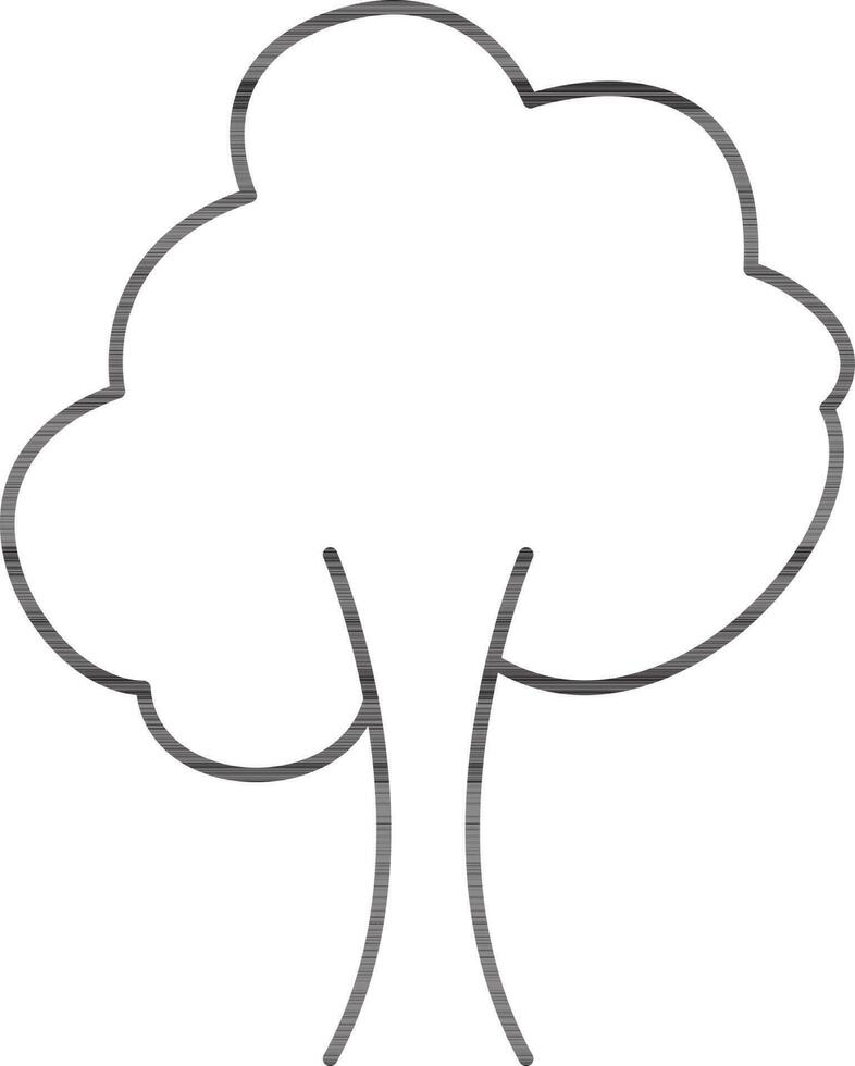 plano estilo árbol icono en negro describir. vector