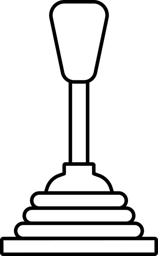 Thin Line Manual Gear Stick Icon Or Symbol. vector