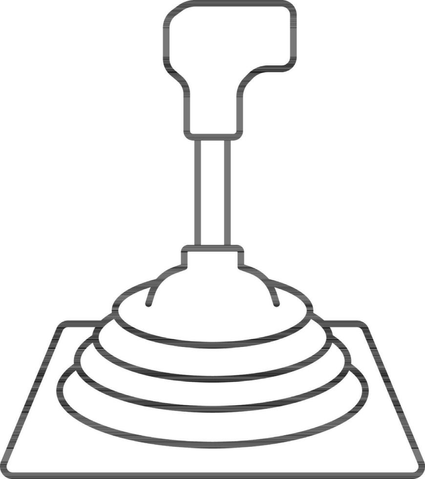 Stroke Style Manual Gear Stick Icon Or Symbol. vector