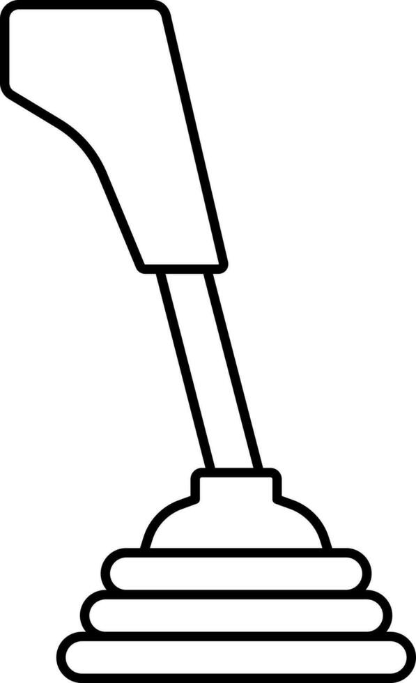 Gear Stick Icon In Thin Line Art. vector