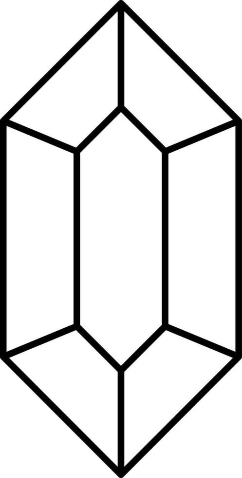 Marquise Gem Icon In Line Art. vector