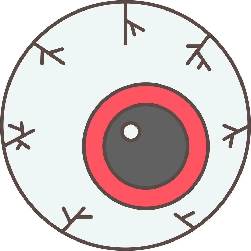 Eyeball Icon In Gray And Red Color. vector