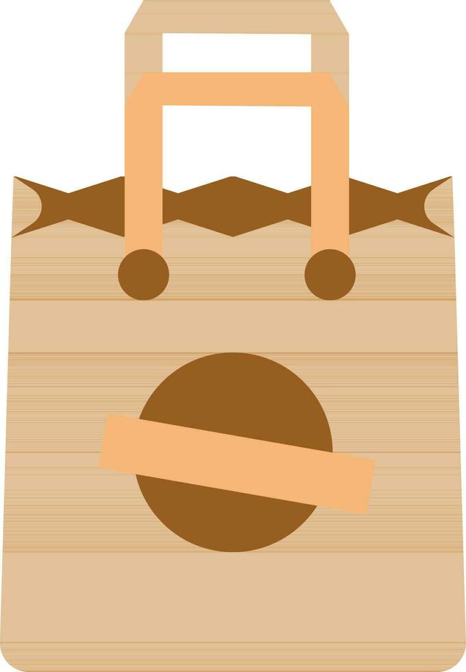 Stamp Carry Bag Brown Icon Or Symbol. vector