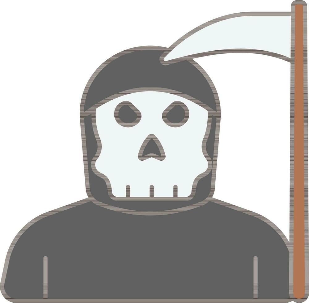 Grim Reaper Icon In Gray And Brown Color. vector