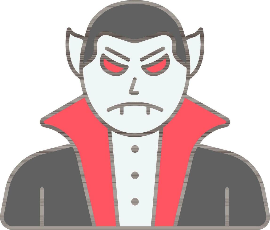 Dracula Icon In Red And Gray Color. vector