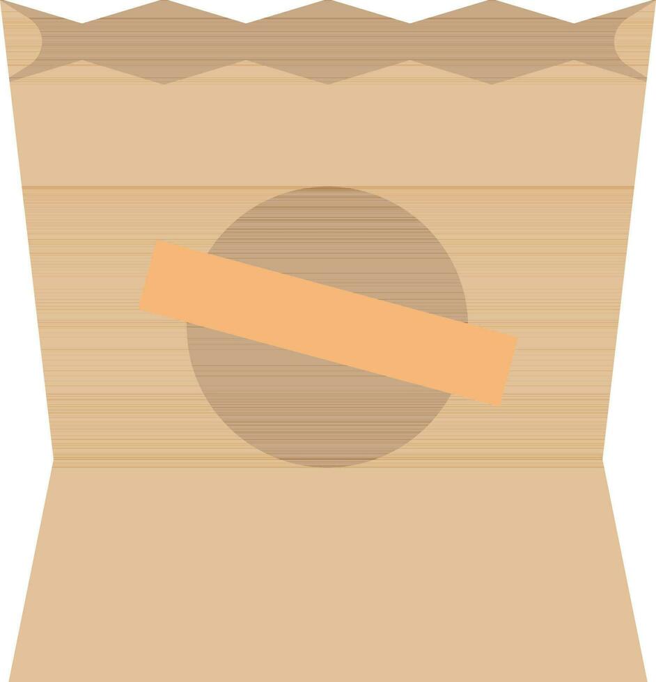 Stamp Package Bag Icon In Brown Color. vector