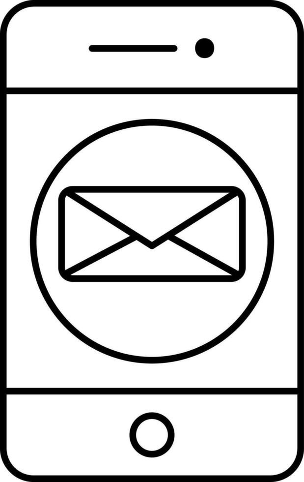 Email Or Message In Smartphone Icon. vector