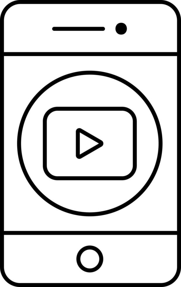 Video Player In Smartphone Icon. vector