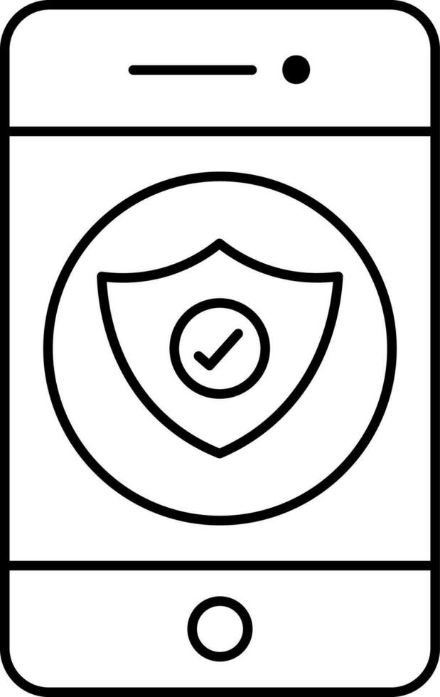 Security Shield In Smartphone Icon. vector