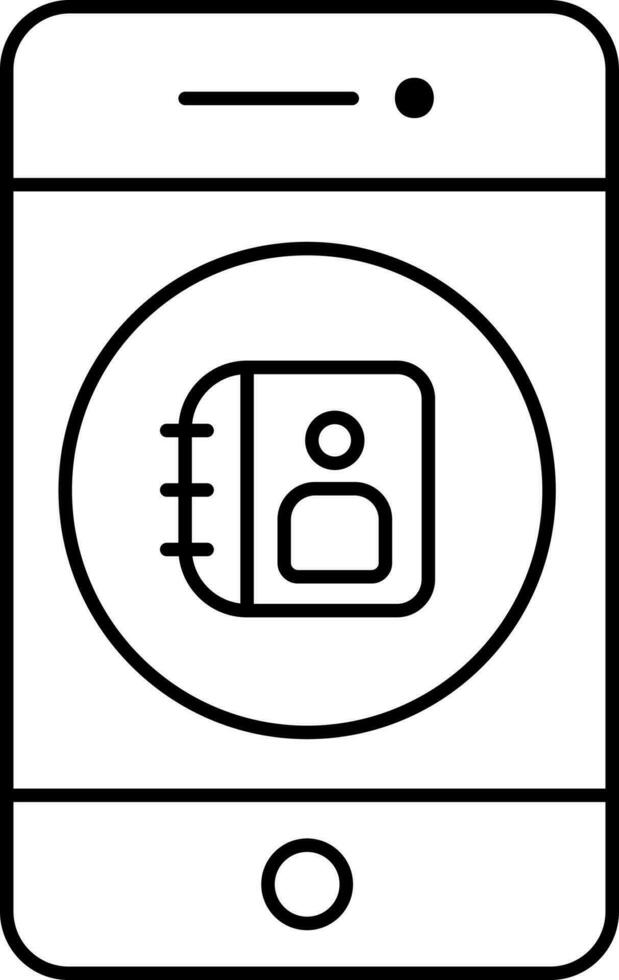 User Diary In Smatphone Icon. vector