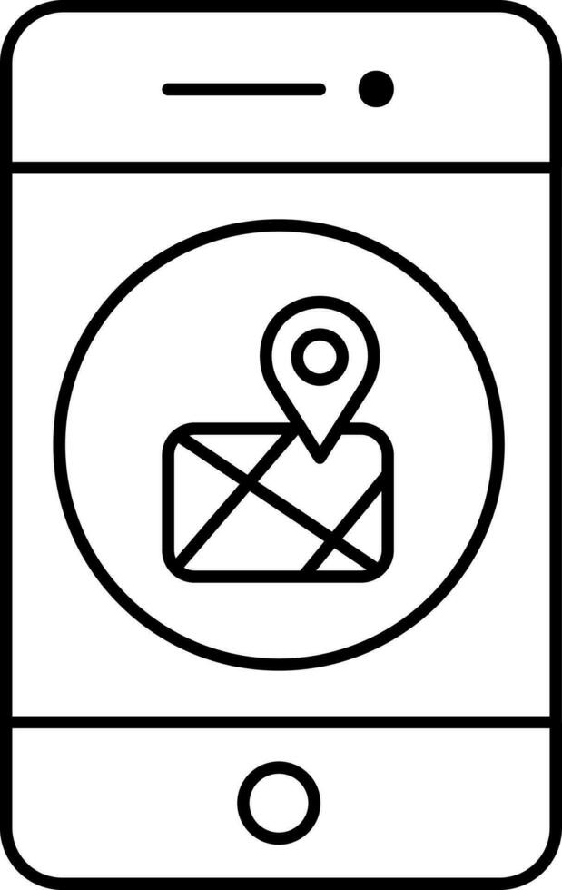 Map Navigation In Smartphone Icon. vector