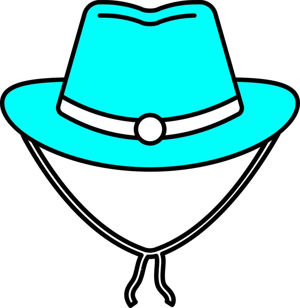 aislado parte superior sombrero icono en plano estilo. vector