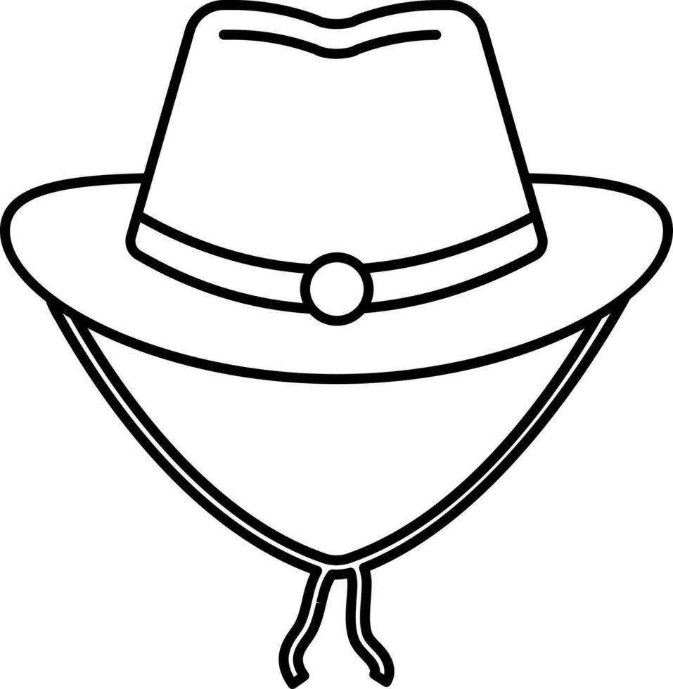Isolated Top Hat Icon in Line Art. vector