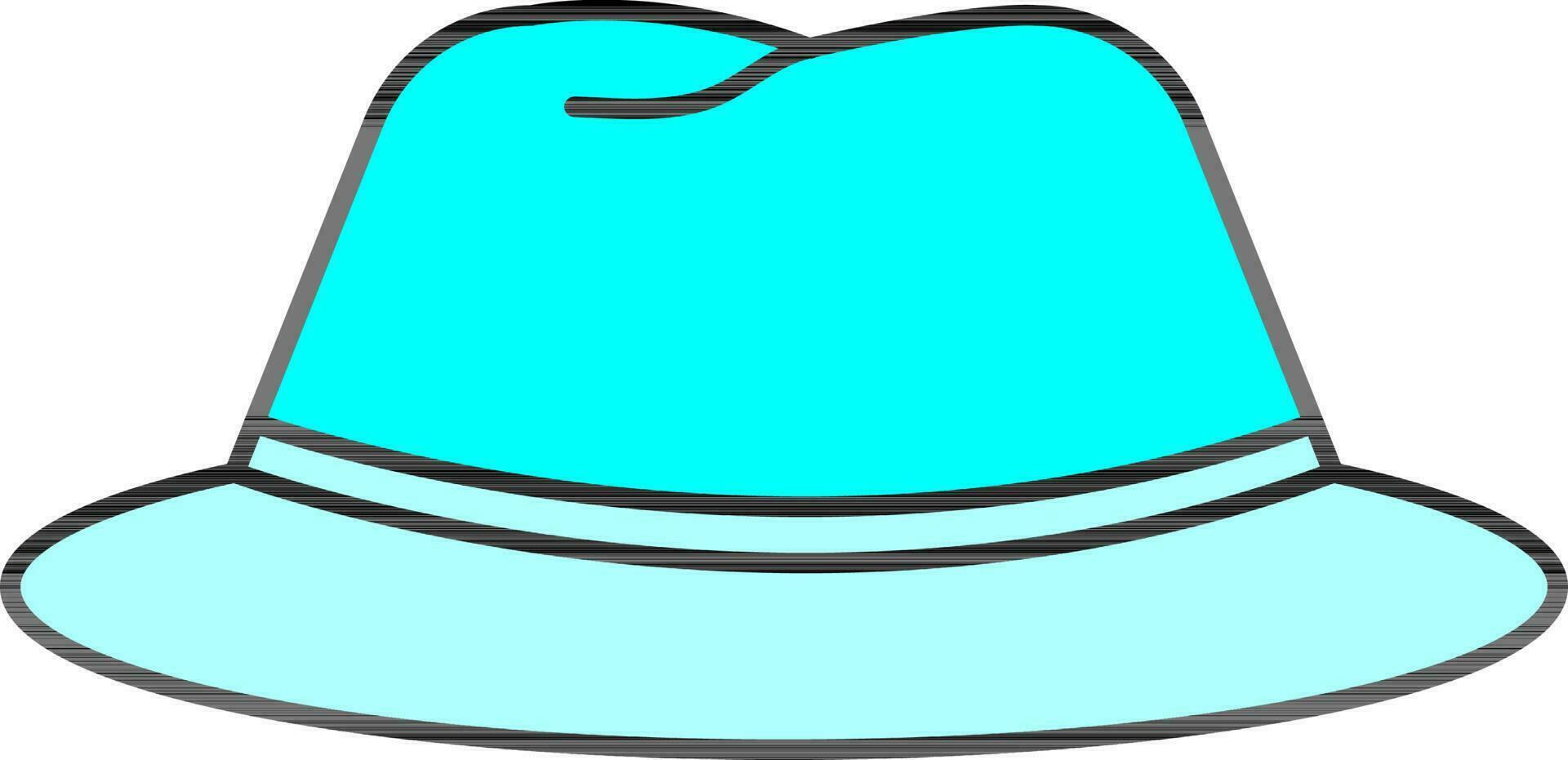 Illustration of Panama or Fedora Cap Icon in Flat Style. vector