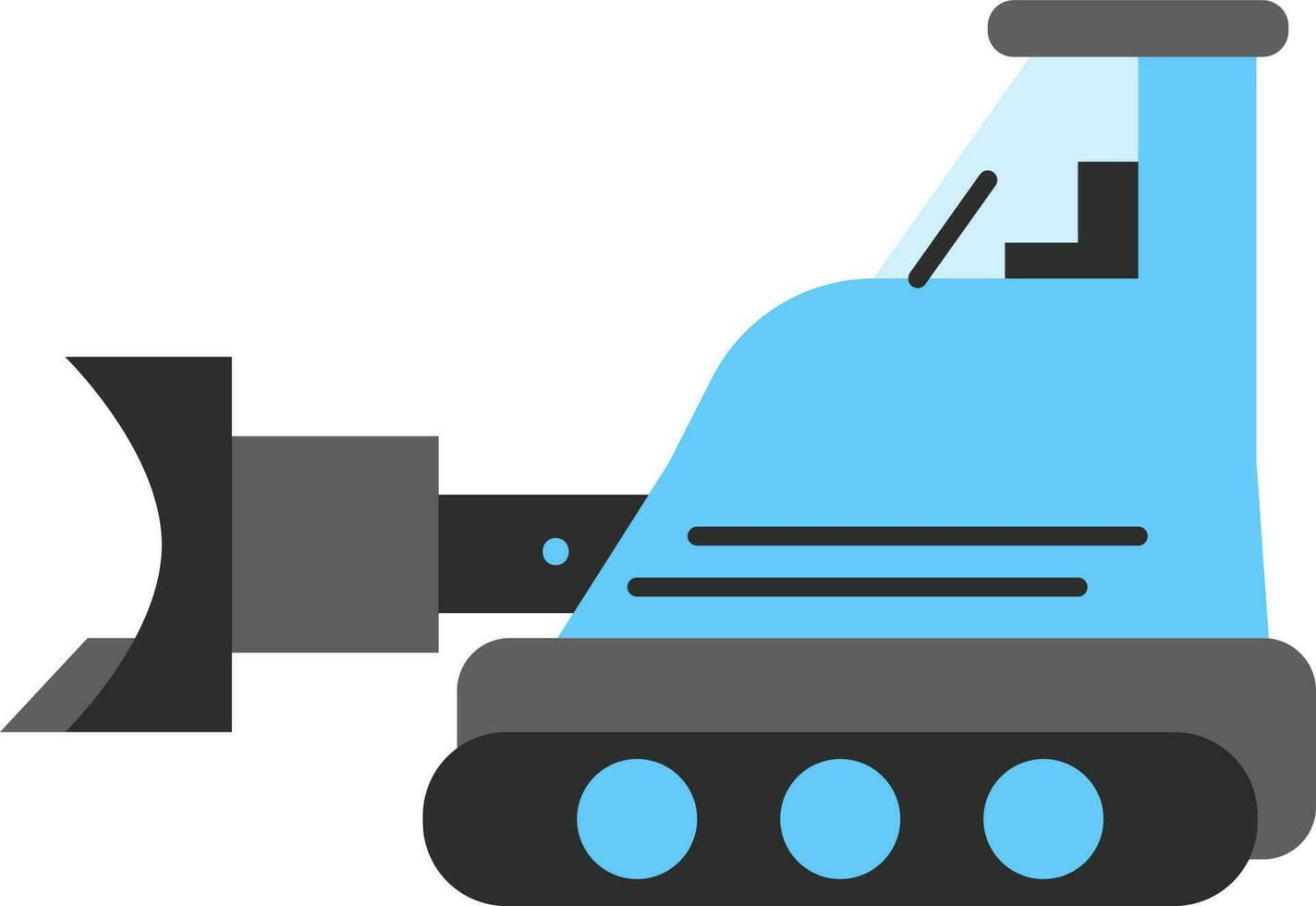 Illustration Of Bulldozer Icon In Gray And Blue Color. vector