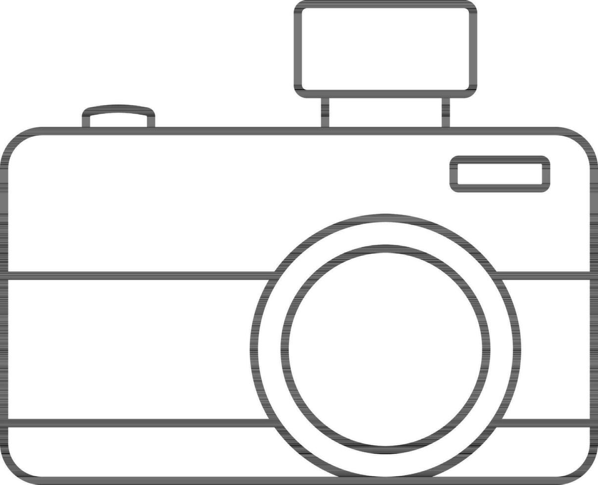 Flat Style Camera Icon in Line Art. vector