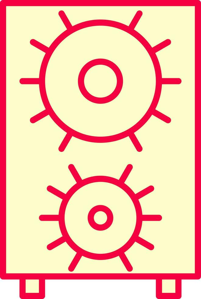 aislado altavoz icono en rojo y amarillo color. vector