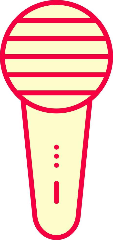 Wireless Microphone Icon In Red And Yellow Color. vector
