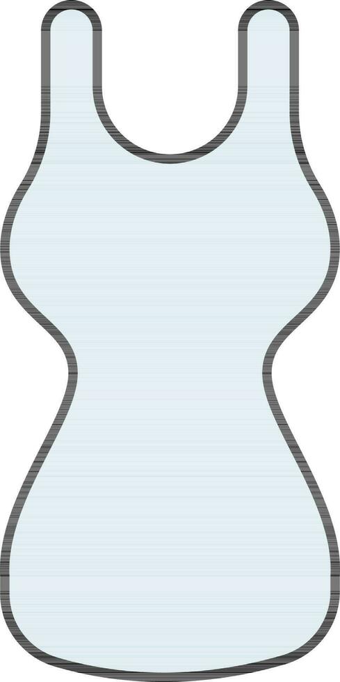 Mini Dress Flat Icon In Blue Color. vector