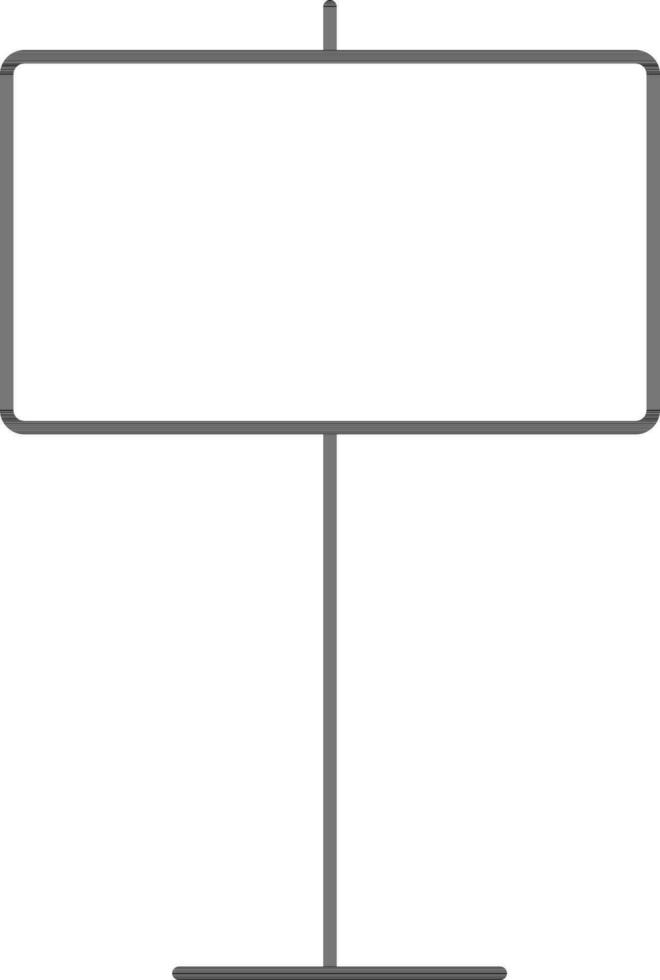 Blank Board Icon in Black Line Art. vector