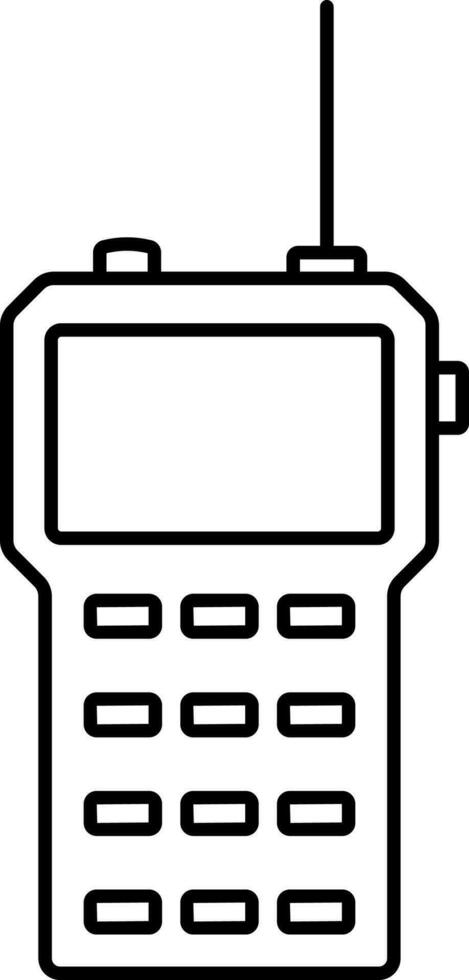 Walkie Talkie Icon in Black Line Art. vector