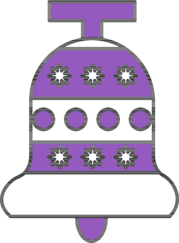 Illustration Of Jingle Bell Icon In Violet And White Color. vector