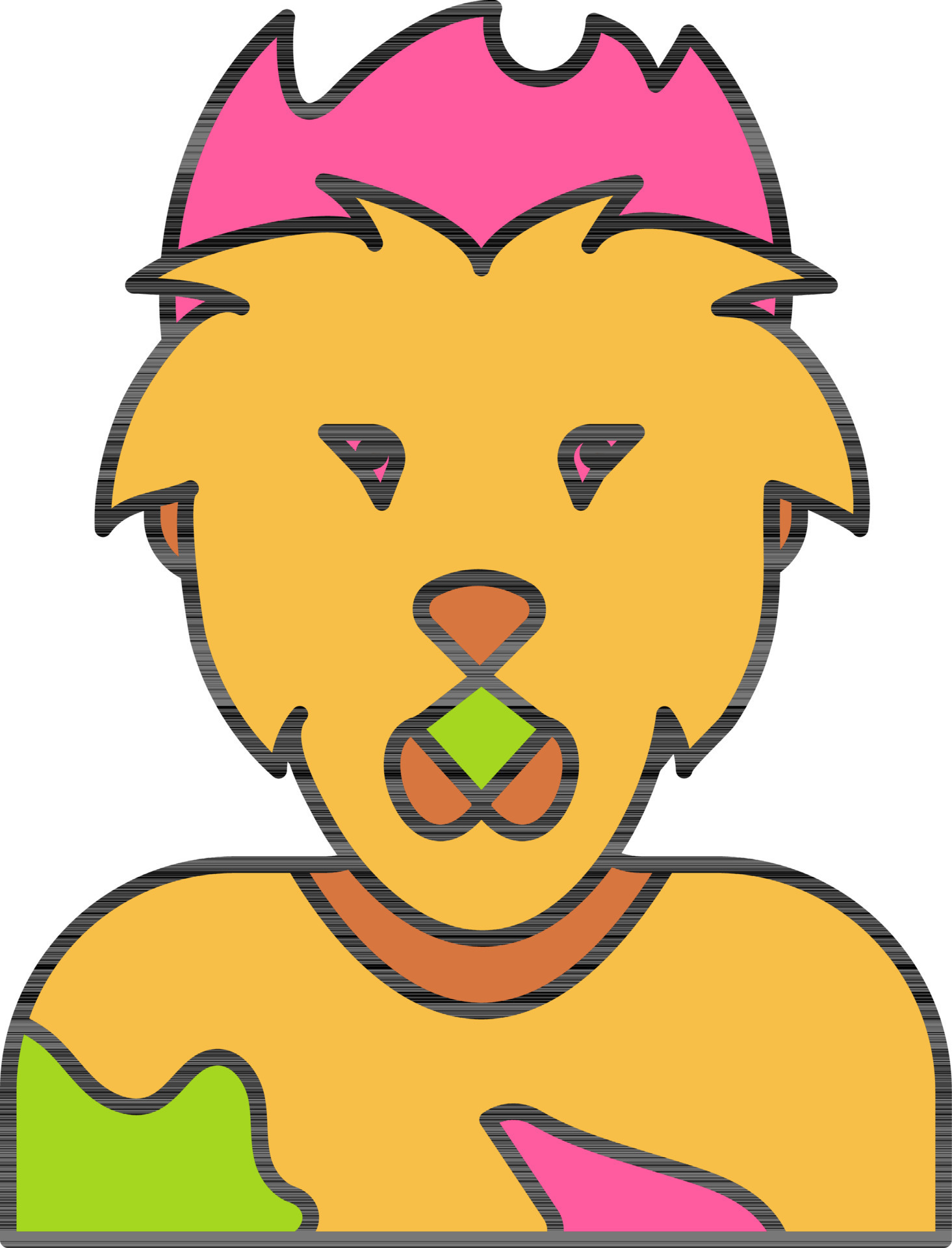 Little Boy Wearing Lion Face Mask Colorful Icon. 24462705 Vector Art at