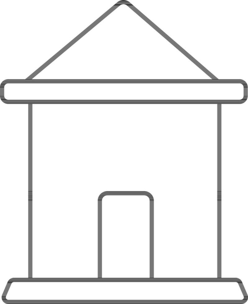 Black Outline Home Icon. vector