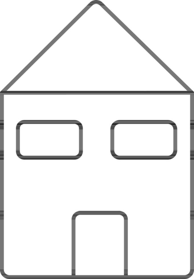 Home Or Cottage Icon In Black Outline. vector